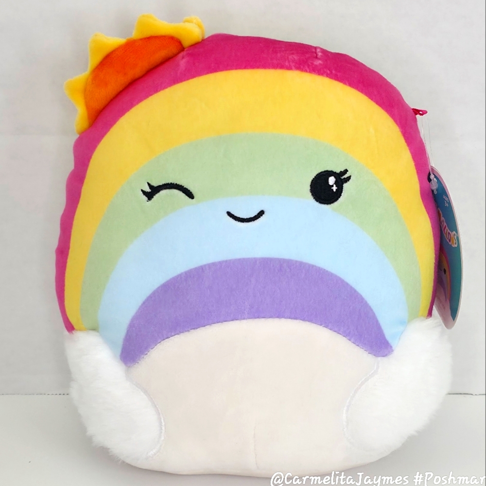 SUNSHINE 🌈⛅ 8" o.g. Rainbow Sun & Fluffy Clouds 2020 Squishmallow NWT Kelly Toy